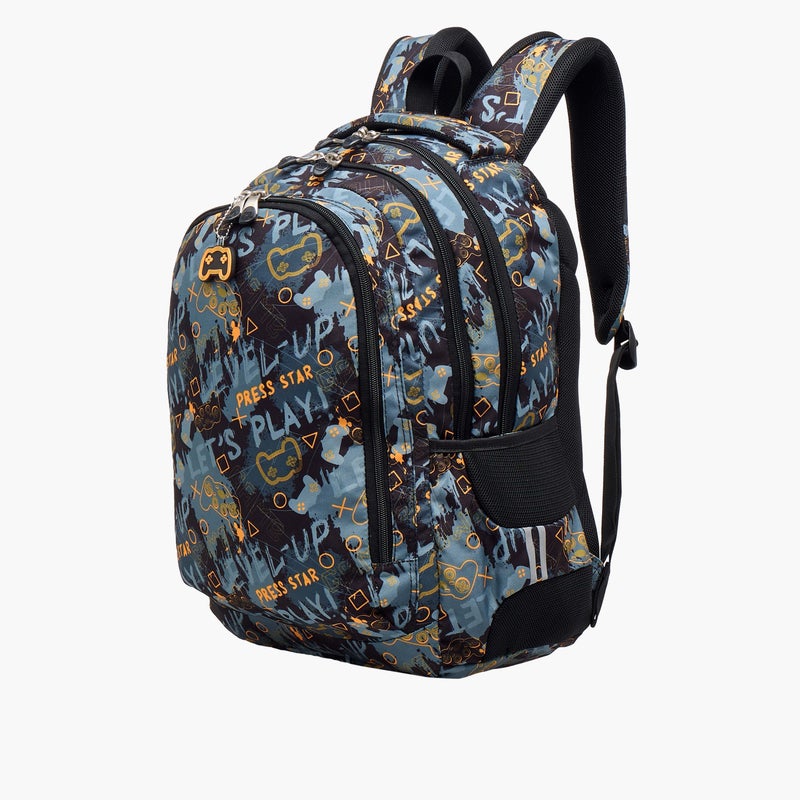 St.Right Backpack-Game-Start-3 Cmprt-18 In-Boys (Polyester) Grey \ 30X20X45 - Image 4